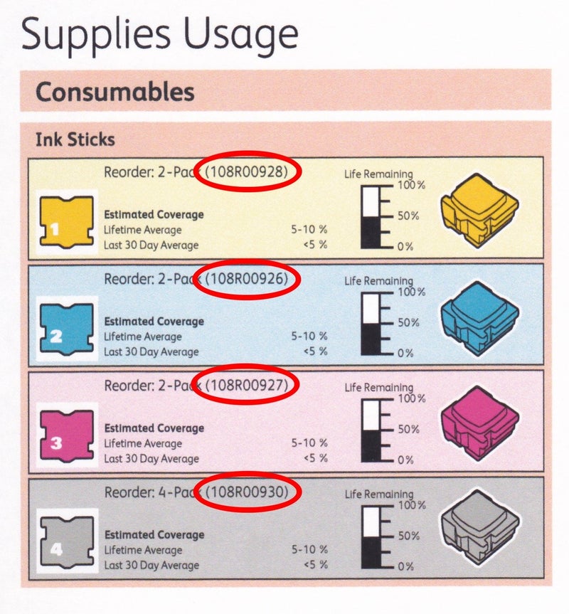 Remanufactured Ink - Compatible with Xerox ColorQube 8570/8580 (CMYK, 4-Pack) - Image 3
